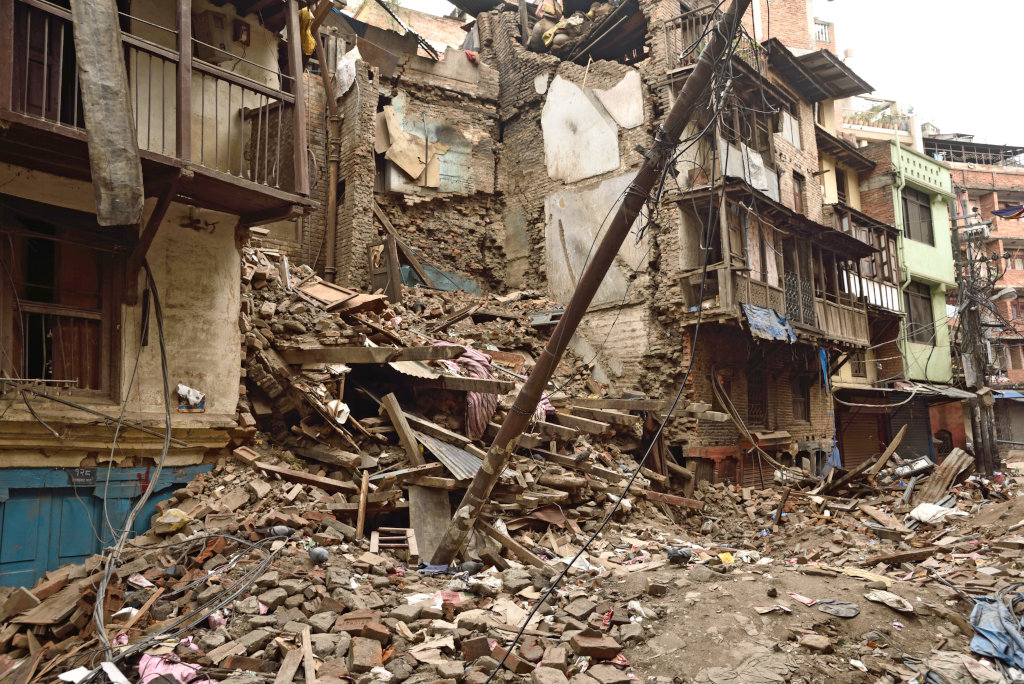 Kathmandu Nepal which was severly damaged after the major earthq